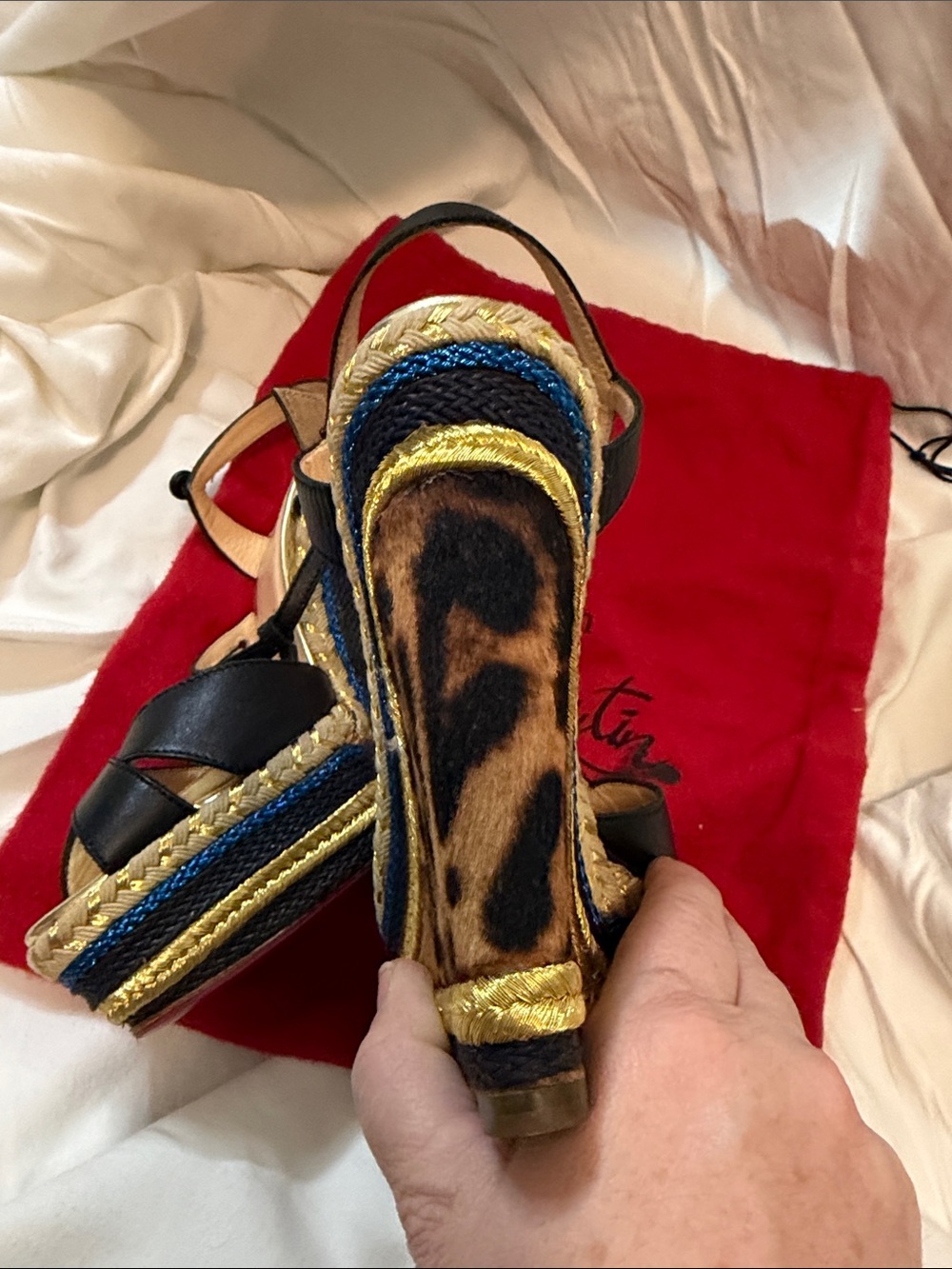 Christian Louboutin Trotolita leopard print wedge espadrilles - Picture 7 of 10